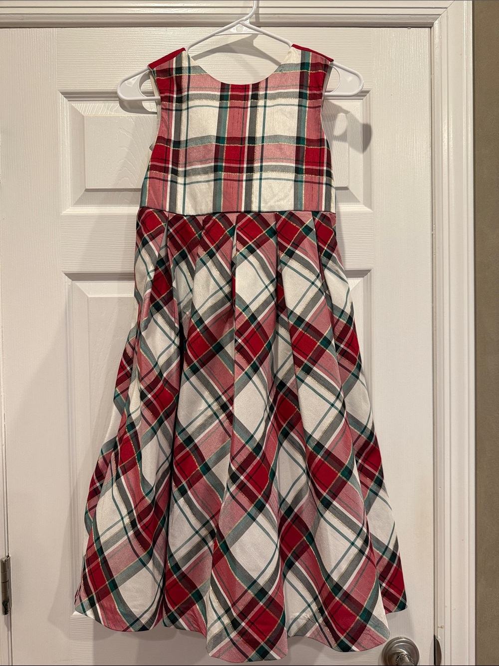 Gymboree Red, White & Green Plaid Sleeveless Holiday Dress